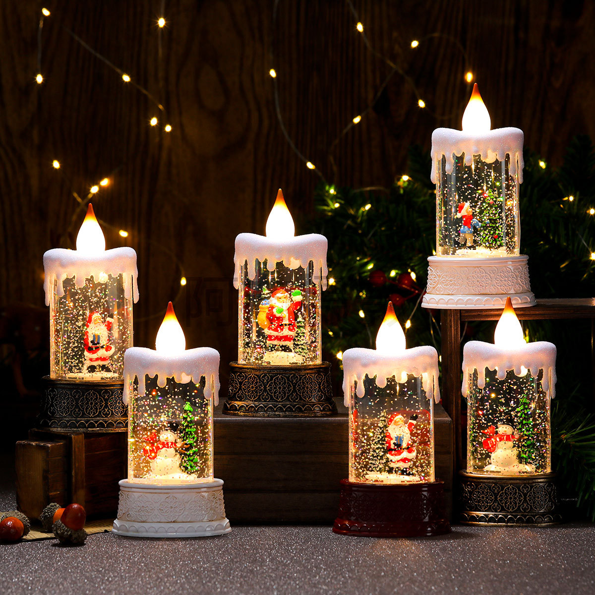 Neues Weihnachts-Wasserfüllungs-Leuchtkerzenlicht-Nachtlicht-Windlicht-Ornament, kleines Weihnachtsgeschenk-Ornament_voghion.com