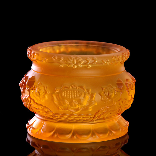 Glaze incense burner, fruit plate, holy water cup, vase ornaments for home use, indoor Buddhist supplies, supplies and supplies, set