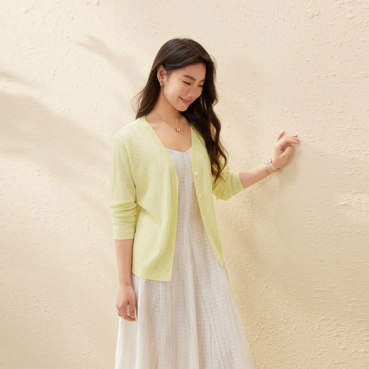 [Streamer Mist] Прозрачный и тонкий вязаный кардиган Orufeng, тонкий и красивый, женская одежда больших размеров, летняя одежда толщиной мм, новый стиль