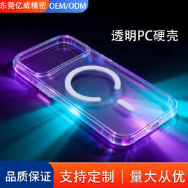 适用苹果18手机壳大视窗透明素材硬壳肤感iPhone17防摔保护套批发