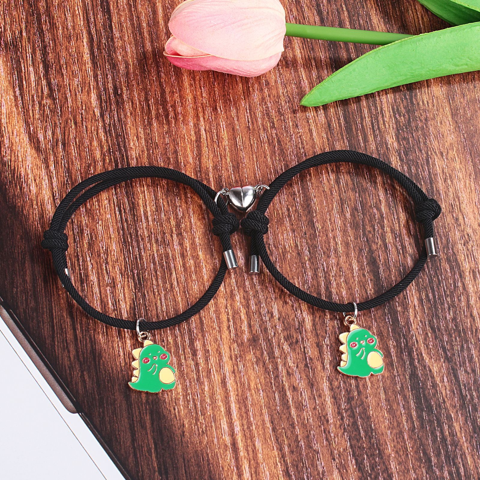 Cartoon Style Insect Alloy Inlay Couple Bracelets 1 Pair