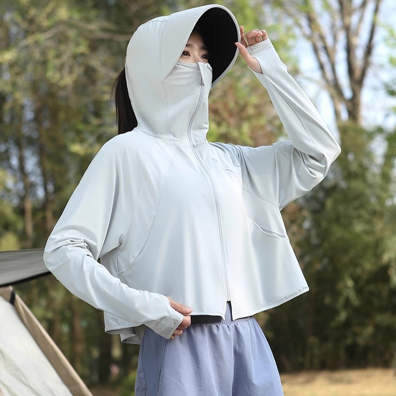 茉寻浪漫防晒衣女短款2025新款夏季防紫外线原纱冰丝斗篷防晒服女|undefined