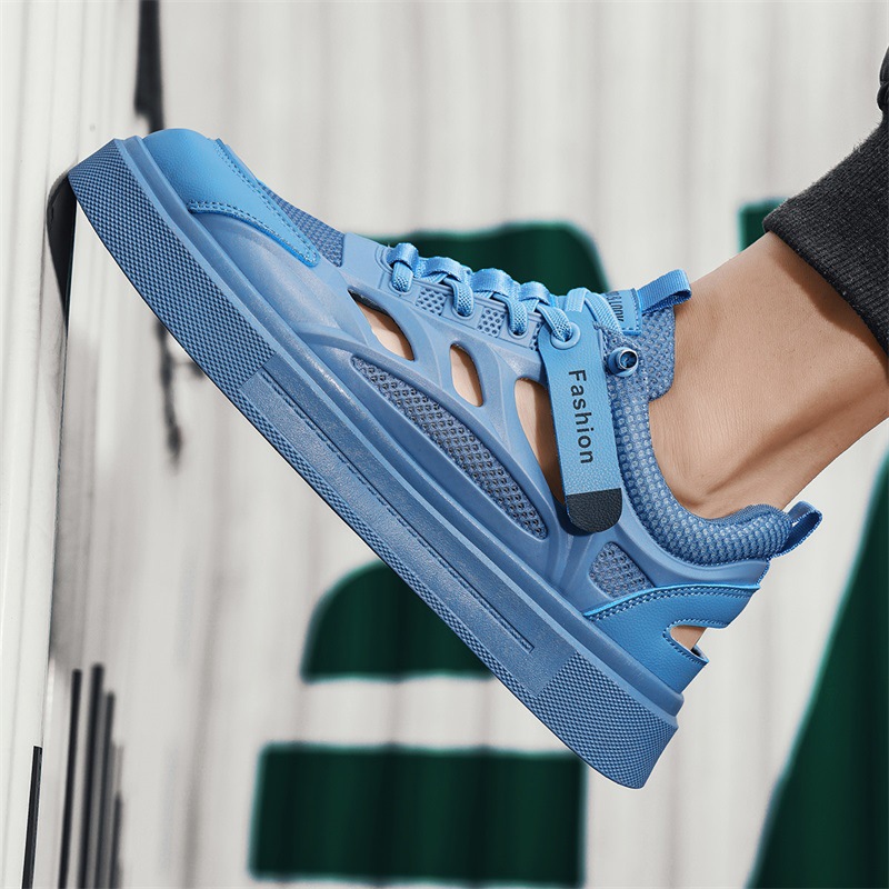 2025 sandalias para hombre malla de verano transpirable uso exterior antideslizante hueco juvenil conducción al aire libre deportes agujero de playa