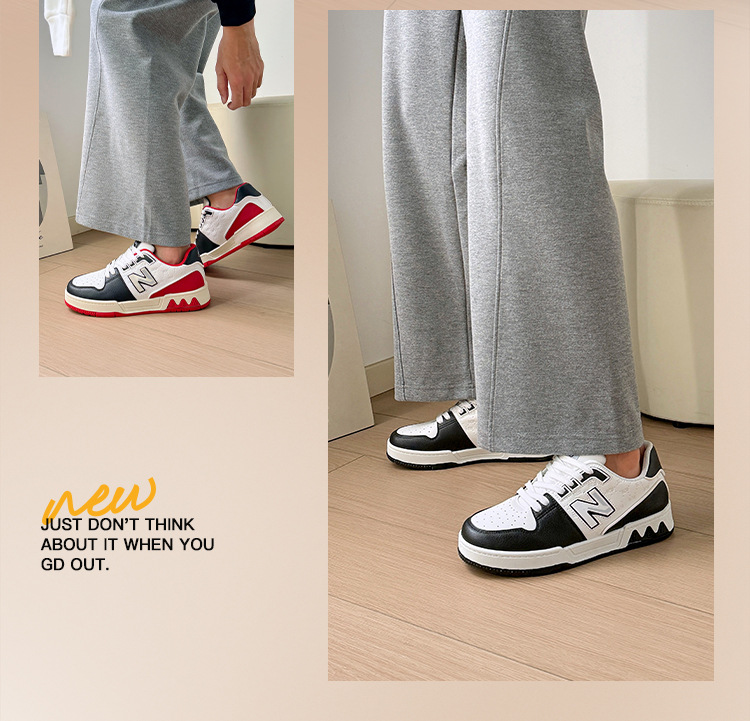 Giày sneaker nam nữ cổ thấp phong cách cổ điển phối màu đen trắng — 828 Đen Trắng chi tiết 7