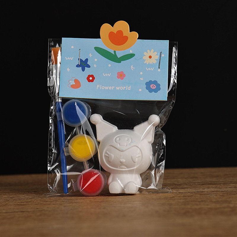plaster doll coloring small size handmade diy children colorful painting stall activity mini white body graffiti doll toy