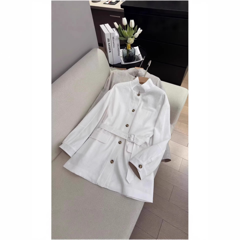 Elegant Old Money Style~ Women's Linen Coat 2026 Spring Collection, Extremely Beautiful Minimalist Style, Relaxed and Lazy Feel Trench Coat