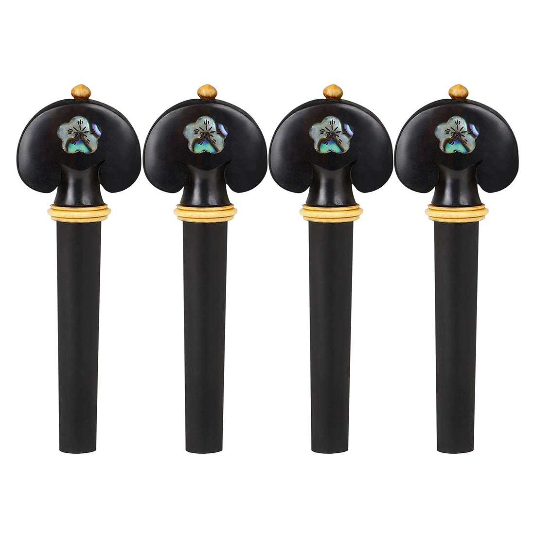 Musical instrument accessories wholesale carved abalone shell violin knobs ebony tuning shafts wholesale violin knobs