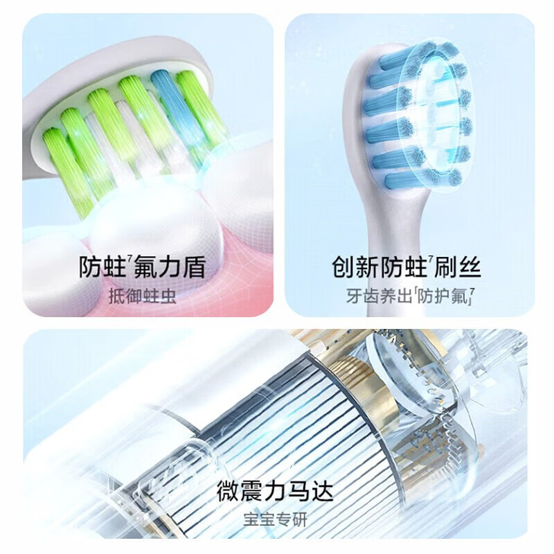 usmile 子供用電動歯ブラシ スマイルプラス防虫小型ラウンドスクリーンベビー成長ブラシ Q3S 小さなキャップブラシ 3-12|undefined