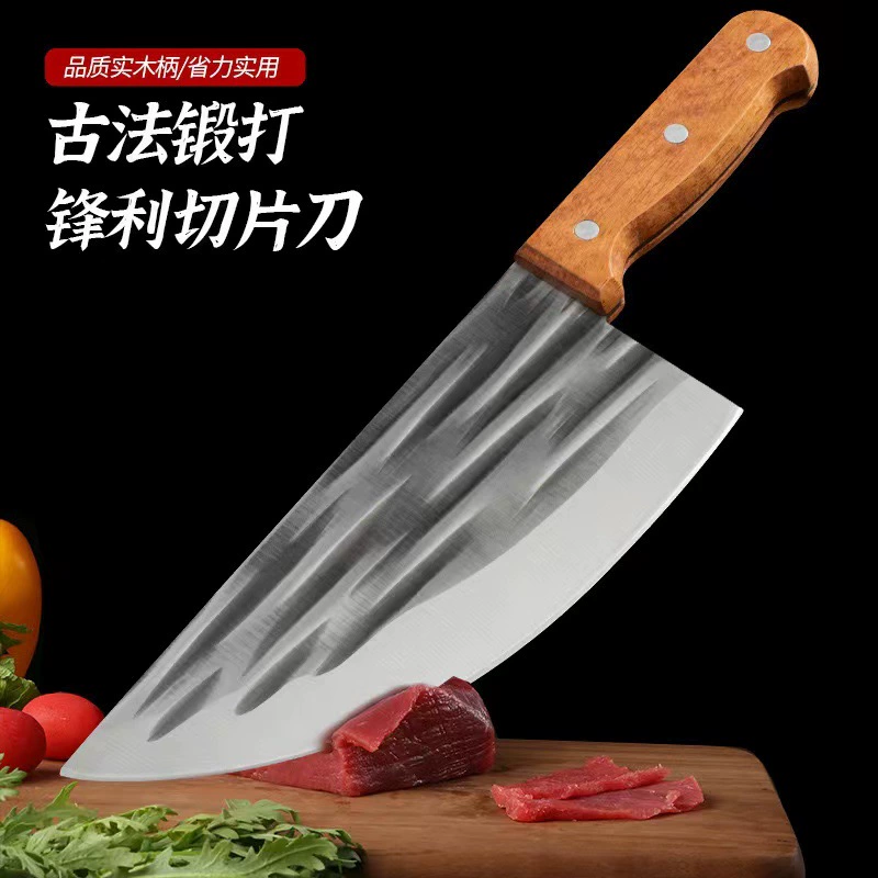 Ручная ковка ножа из нержавеющей стали для резки мяса (Паодзянху), для butcher и хозяйственного использования, деревянная ручка, толщина 1.5–4.0 мм