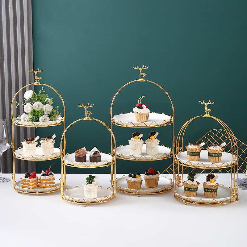 Multi -layer dessert table fruit display shelf high -end fruit plate…