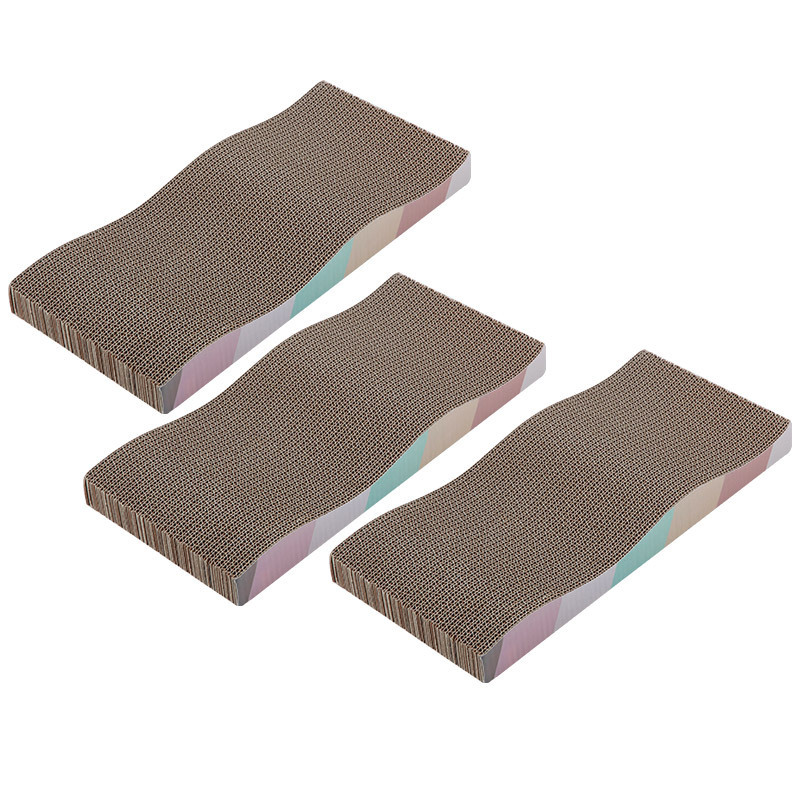 Junta de agarre para gatos, placa recta de papel ondulado, placa de garra para gatos, juguetes para gatos, anti-desgaste y espesado.