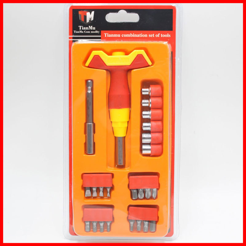 TM508梯形工具 24件家用多功能T形工具套装 厂家直销十元店货源