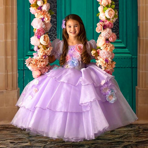 Magic of International Trade Cross-border Full House Cosplay Costume Purple Mirabel Child Princess Dress Role-playing Tutu Dress