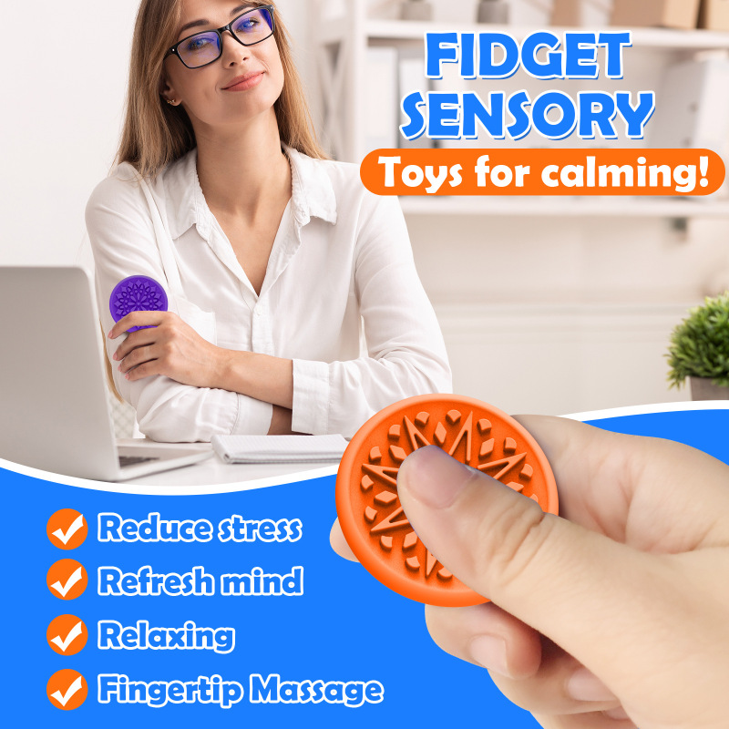 跨境新品Fidget Toys儿童感官石 儿童解压玩具柔软硅胶纹理担忧石|undefined