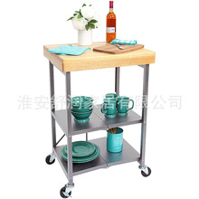 厨房简易可折叠餐车带滑轮酒店移动茶车酒吧零食酒水小推车