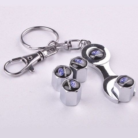 Tapa de Válvula de Neumático de Aluminio Universal con Llavero para Automóvil image 21