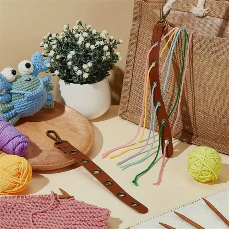Креативный органайзер для вязания крючком из искусственной кожи, аксессуары для отделки ниток для вышивки крестом, модная портативная пряжевая пряжка