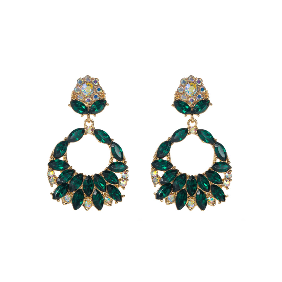 1 Pair Glam Water Droplets Hollow Out Inlay Alloy Rhinestones Drop Earrings display picture 5