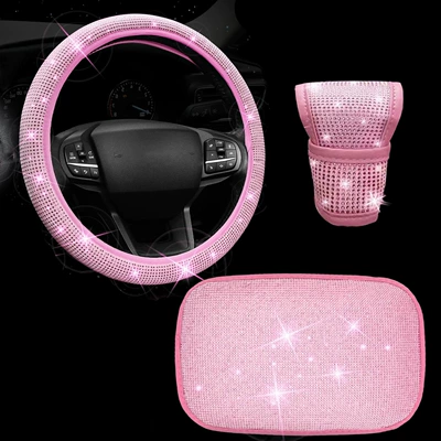 Steering wheel cover | Diamond Anti-Slip Handlebar Cover for - all-powder-38cm
