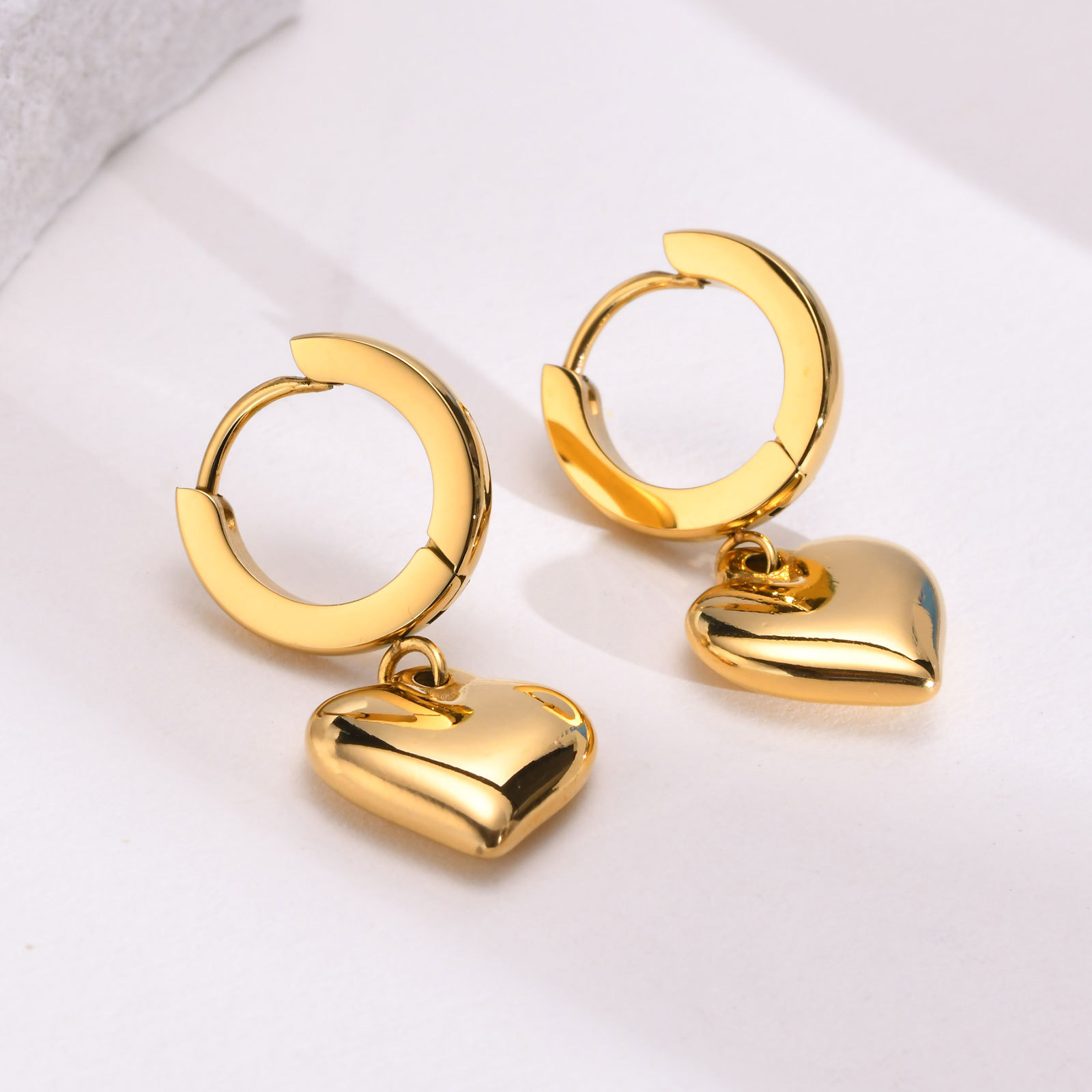 9g Weight 304 Stainless Steel Ear Needle Material Charm Sleeper Hoop Earrings, Drop Earrings Classification 1 Pair Quantity Holiday, Daily Occasion 304 Stainless Steel Material Star, Moon, Heart Shape Pattern Women's Gender Casual, Simple Style Style 1 Pair Casual Simple Style Star Moon Heart Shape 304 Stainless Steel Drop Earrings 12