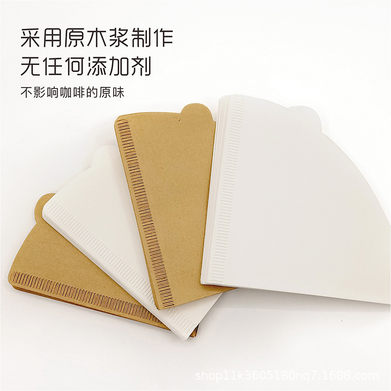 V60 Coffee Filter Paper V-Shaped Wooden Pulp Conical Filter Paper for 1-4 Person Pour Over Coffee, 40 Sheets V02 Filter Cup