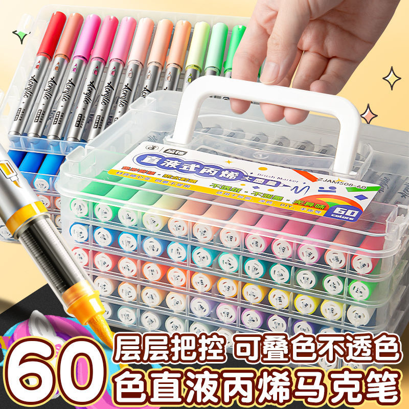 straight soft head acrylic marker pen 36 colors student only stackable watercolor pen art graffiti paint brush