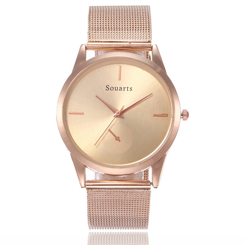Cross-border supply manufacturer in stock versatile simple quartz watch Korean style student watch ultra-thin mesh strap watch for men and women
