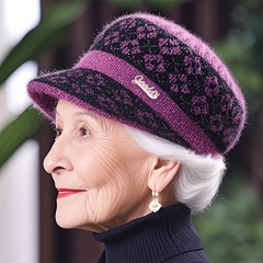 2023年冬の新作帽子、中高年女性向け、母親用帽子、ベルベットの暖かいウールニット帽、老婦人用帽子メーカー