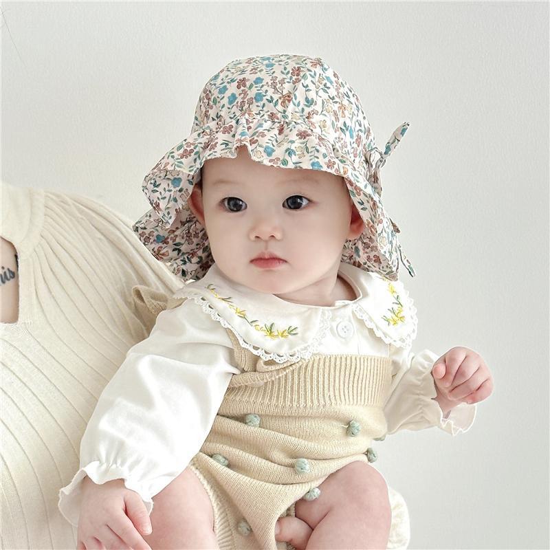 Sombrero para bebés primavera y otoño delgada sombrero solar princesa lindo super lindo recién nacido sombrero de pescador sombrero transpirable
