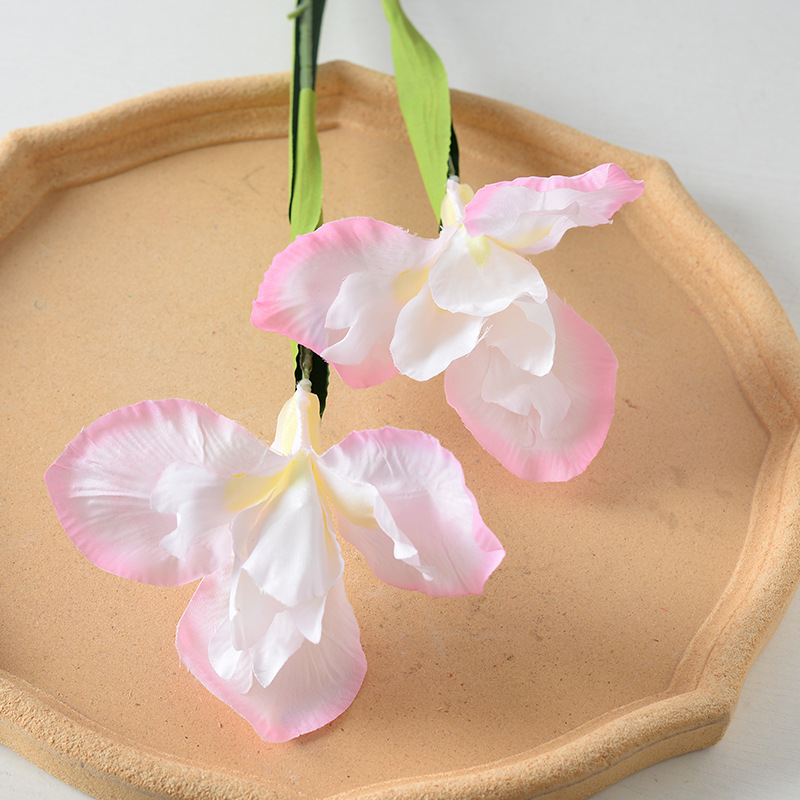 Flores de simulación 2 iris pintura al óleo de flores de boda de Alice flores de seda del salón de la boda props de disparo flores falsas celebridades en línea