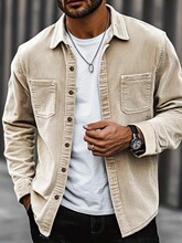 A 13183 Solid Color Corduroy Shirt Jacket ��ɫ��о�q�r��