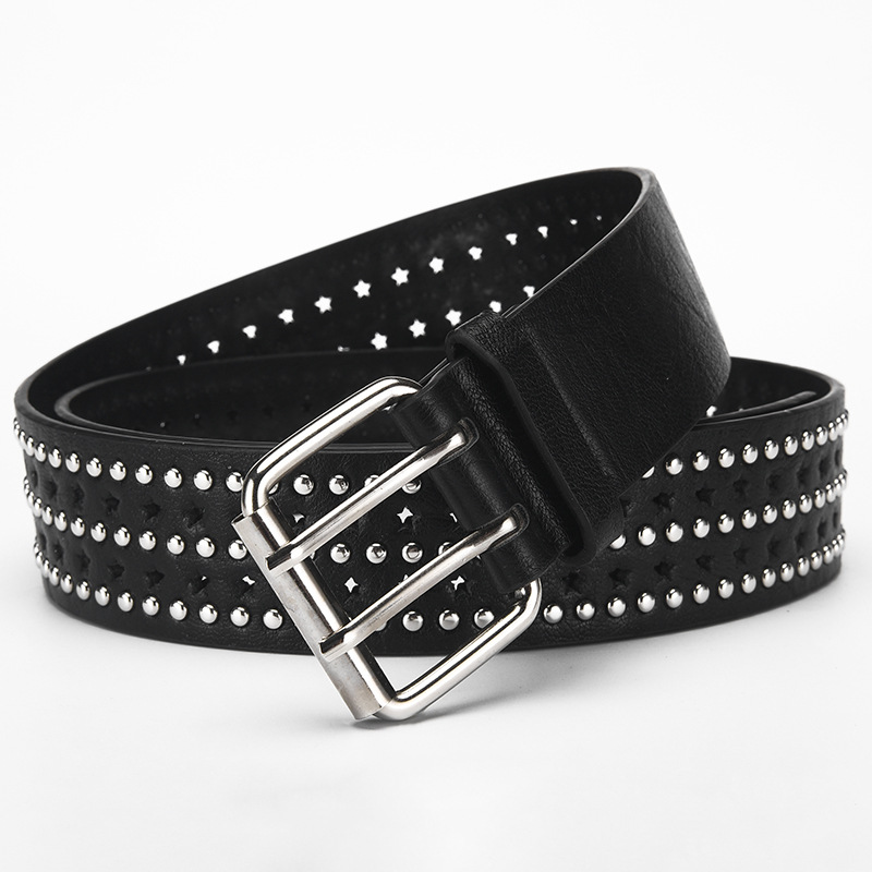 Cinturón Punk Hip Hop con Hebilla de Aguja de Piel Sintética con Estrellas para Jeans image 7