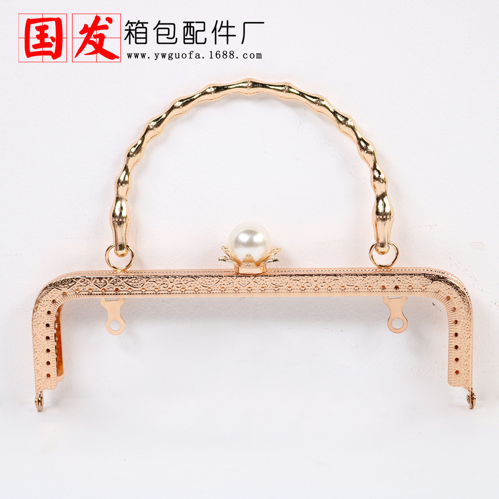 20cm cuadrada cabeza de perla en relieve bambú brazalete oro sol clavos de perla brazalete de bambú