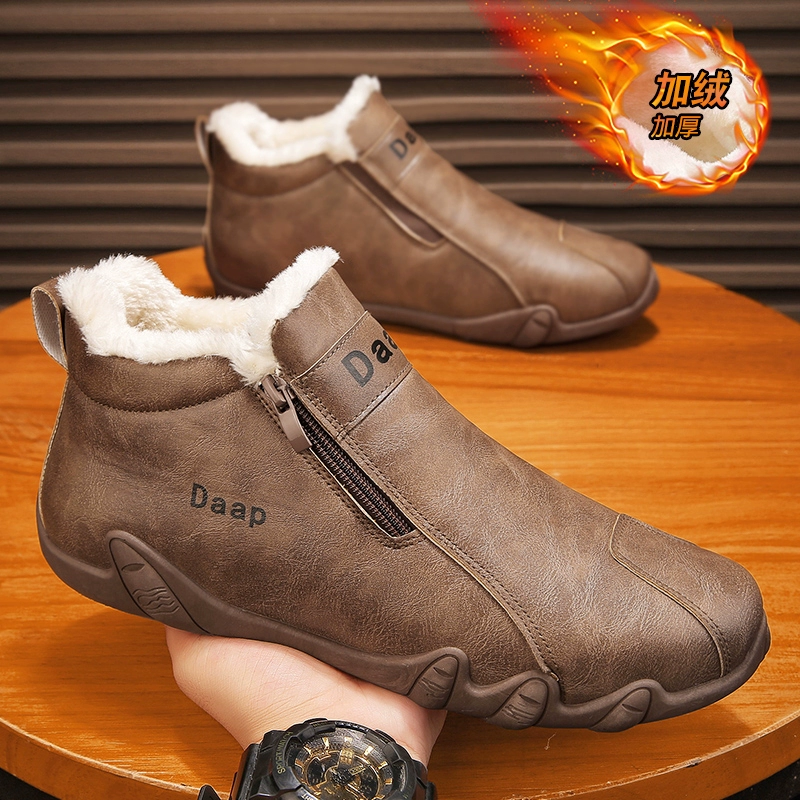 Мужские кожаные ботинки в стиле Martens, тёплые, для работы и досуга, 39–44
