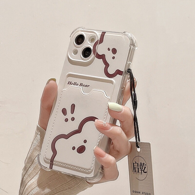 Suitable for Apple 17Promax Mobile Phone Case Card Holder 16E New Iphone15 Soft 13 Cross-Border 12 Card Holder 14/Xr