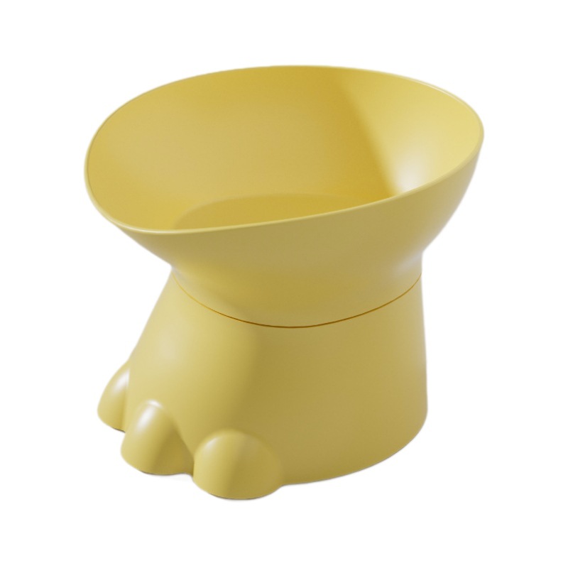 Tazón de comida para gatos, pie de dinosaurio, un solo tazón, protección de la columna cervical, barbilla negra, tazón para perros, anti-volcado, suministros para arroz para mascotas al por mayor