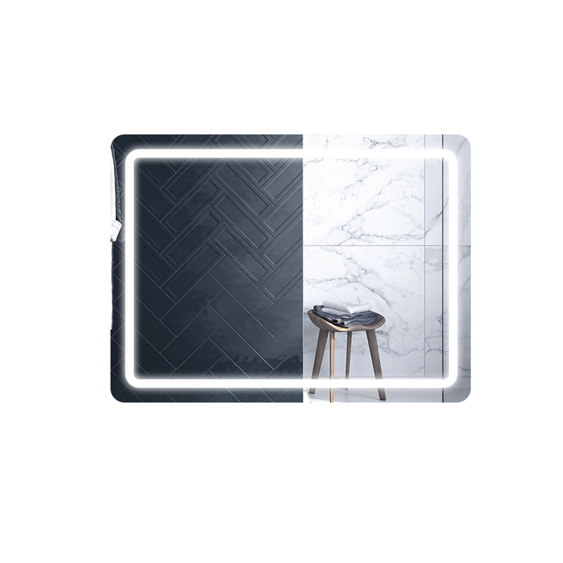 Espejo inteligente colgado en la pared del baño espejo led inodoro maquillaje colgado en la pared con lámpara antiniebla gafas de baño pantalla táctil Bluetooth