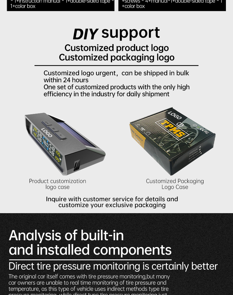 T17 Tire Pressure Monitoring System High-Precision Solar-Powered Tire Pressure Monitor Tpms Tire Pressure Wireless Device Smart