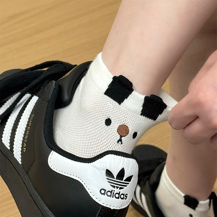 襪子女可愛兔耳朵襪子女中筒夏季薄款白色日系個性透氣長筒襪諸暨