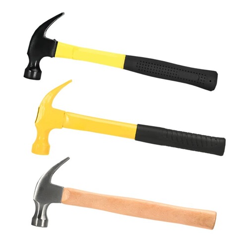 Claw hammer for woodworking, all-in-one multi-functional hammer, wooden handle, insulated handle, special steel right-angle hammer, durable hammer