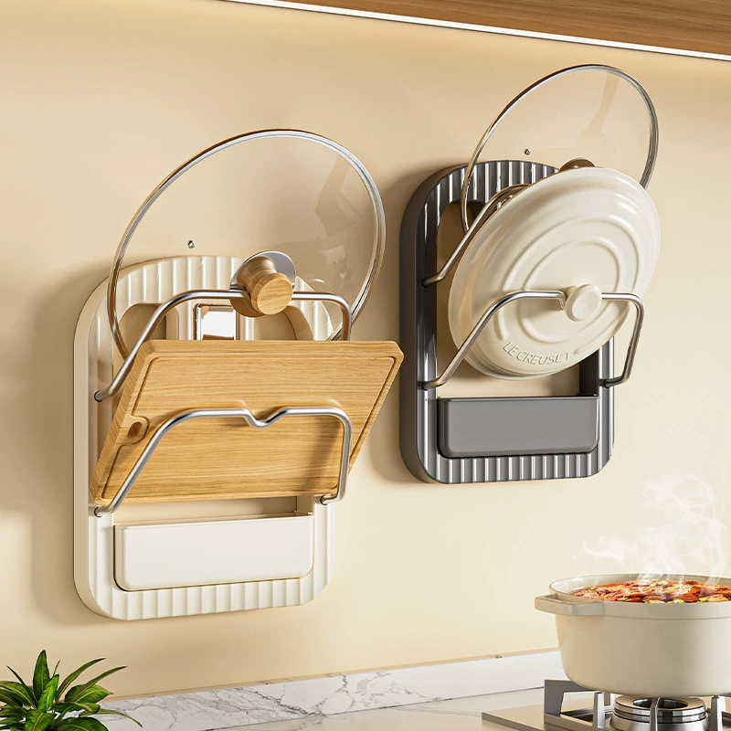Настенная крышка для кастрюли с подставкой Двухслойная подставка для кухни Многофункциональная сливная подставка для овощей экономит пространство