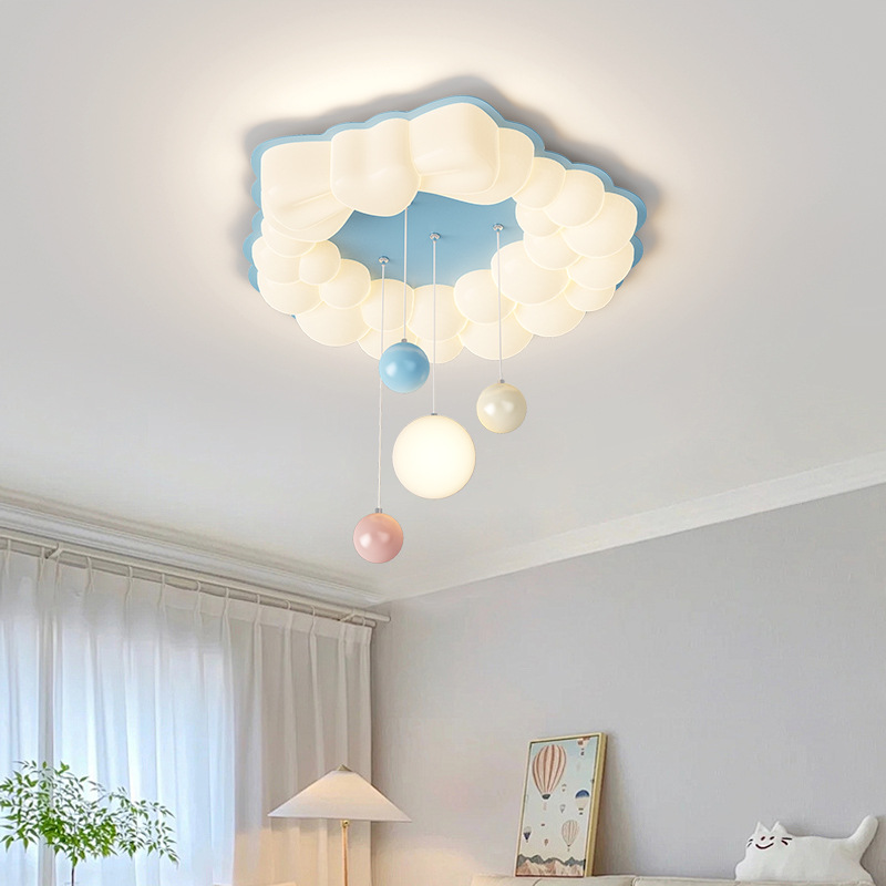 Luz de habitación para niños, niña, princesa, luz de habitación, espectro completo, protección ocular, viento crema, burbuja, luz de dormitorio, luz de techo
