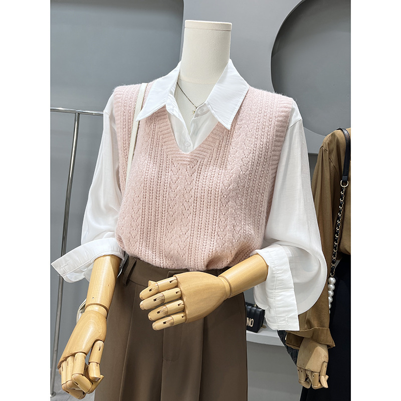 24 invierno Puyuan otoño invierno nuevo 2024 suéter de punto chaleco chaleco de mujer chaqueta exterior image 8