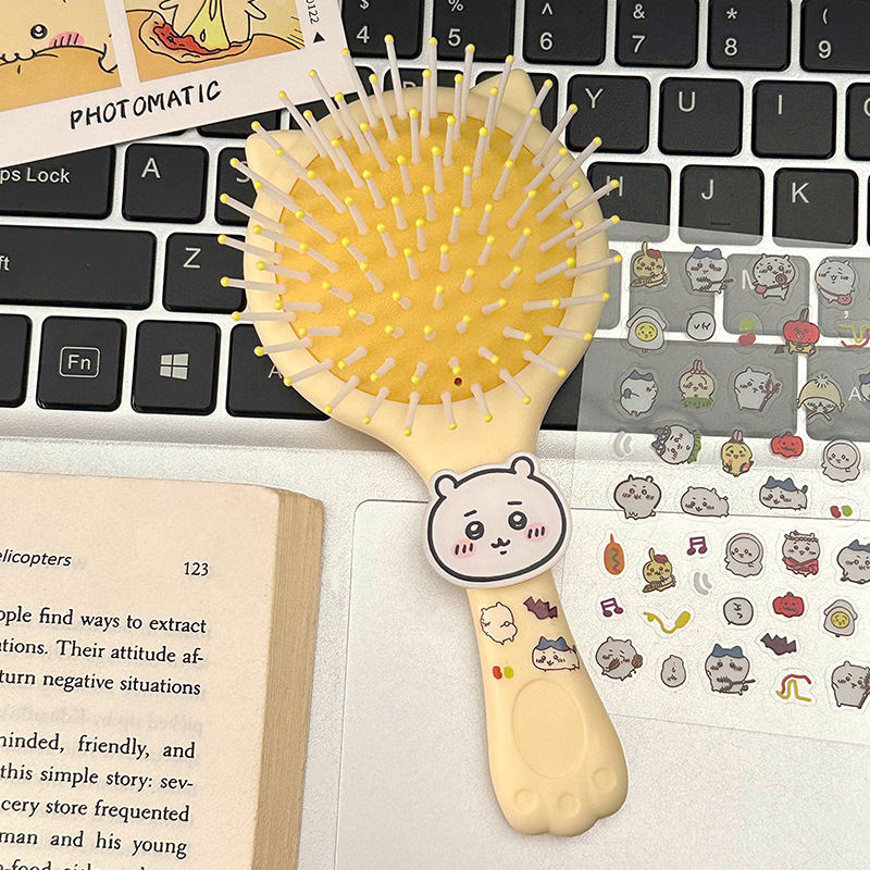 新しい漫画猫耳ツーインワンエアバッグコームかわいいポータブルミニハンドヘルドマッサージエアクッションコームミラー付き|undefined