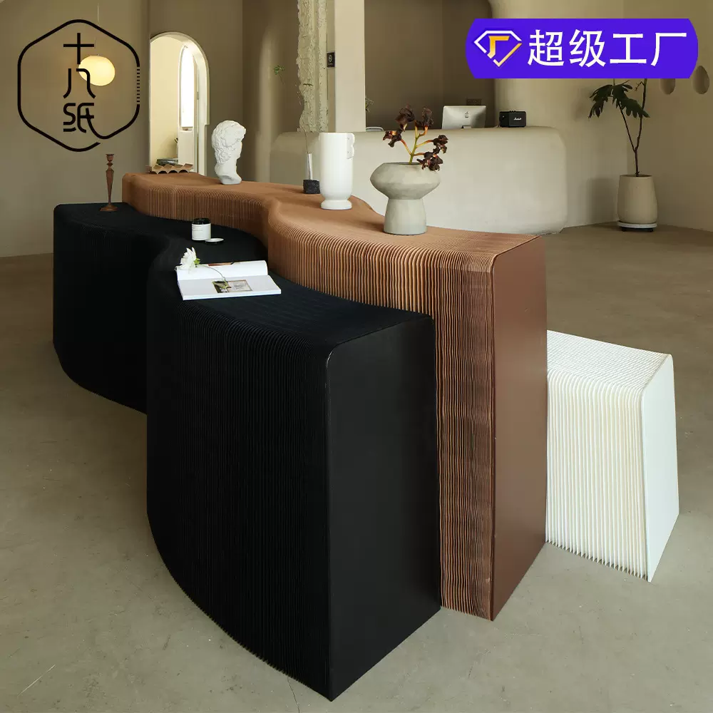 十八纸展示台柜台盲盒收纳长条展示架展示桌陈列货架手办收纳架