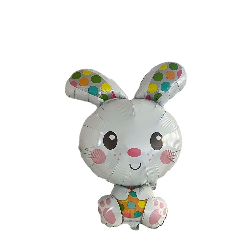 Bunny Themed Foil Balloon Decorations Instagram Style For Baby's First Birthday Party_voghion.com