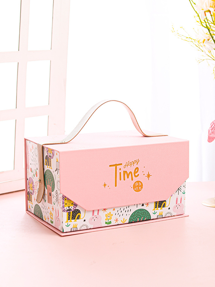 兒童禮品袋卡通禮物盒滿月空盒十歲生日伴手禮寶寶喜糖禮盒包裝