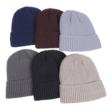 定制logo跨境冬季男针织帽加绒加厚护耳套头帽防寒保暖毛线帽潮流