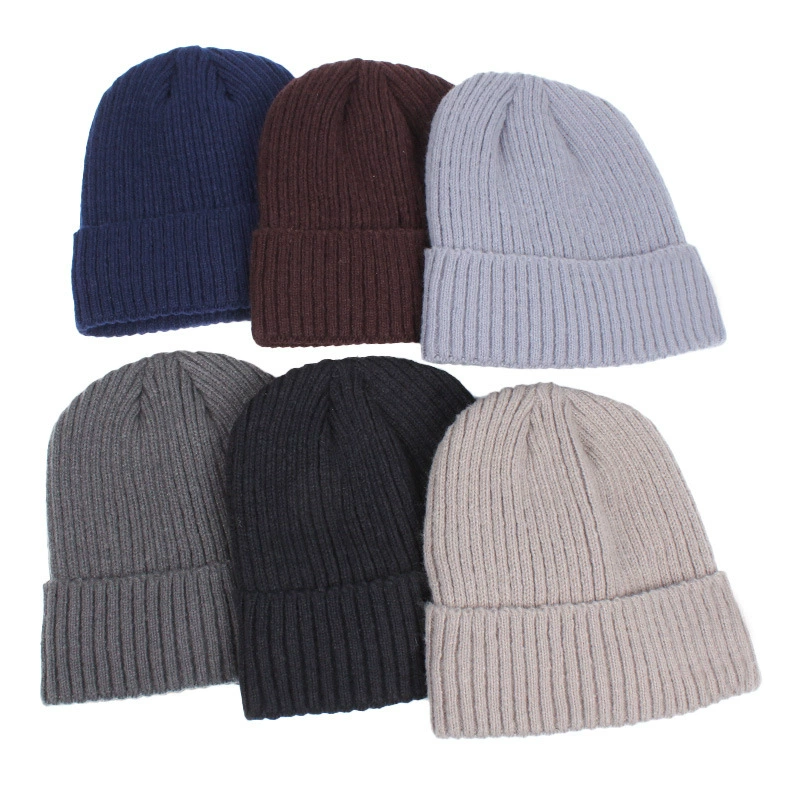 Мужская зимняя вязаная шапка с индивидуальным логотипом, флисовой подкладкой, утолщенной защитой ушей, шапка-бини, теплая шерстяная шапка для защиты от холода, модная