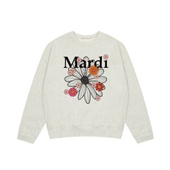 2025现货代发韩国潮牌Mardi卫衣女小雏菊印花圆领上衣金高银同款